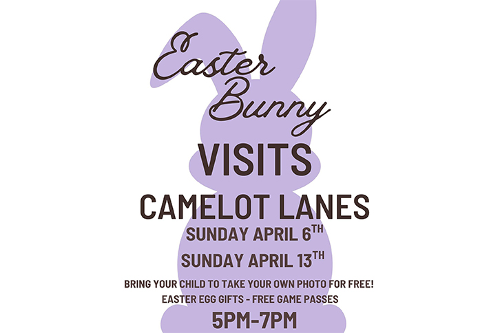 Easter Bunny visits Camelot Lanes
