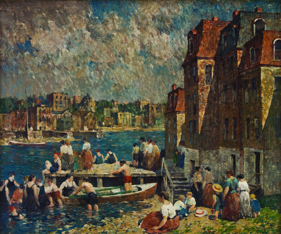 Robert Spencer (American, 1879–1931) Afternoon Bathers, c. 1920 (Oil on linen), Bank of America Collection