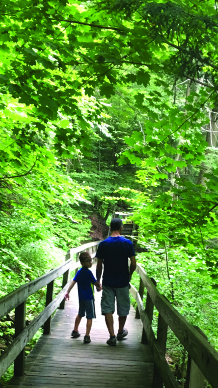 father son hiking